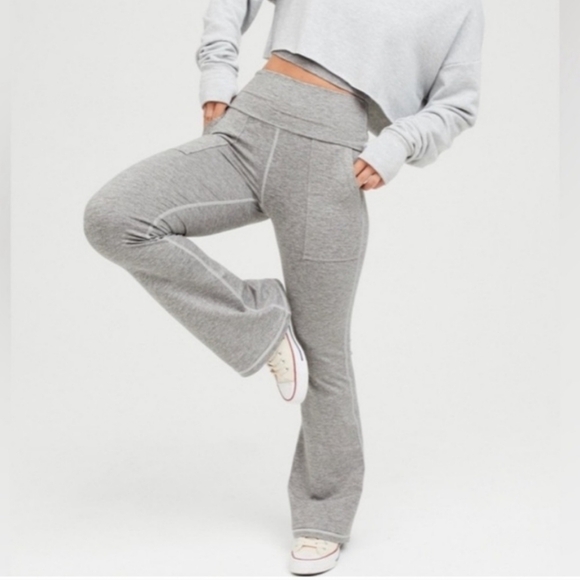 Aerie Heather Gray Flare Leggings - Picture 5 of 6